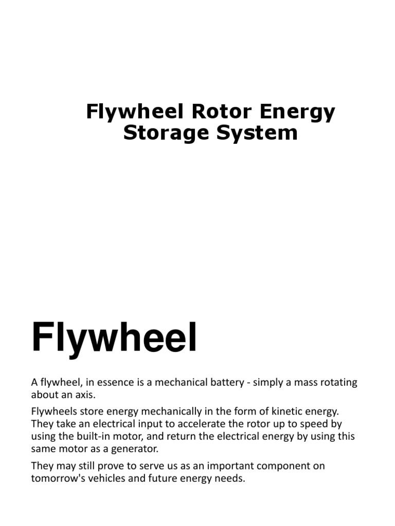 Flywheel Energy Storage System | PDF | Energy Storage | Kinetic Energy