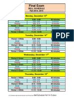 Final Exam Bell Schedule Fall 14-15