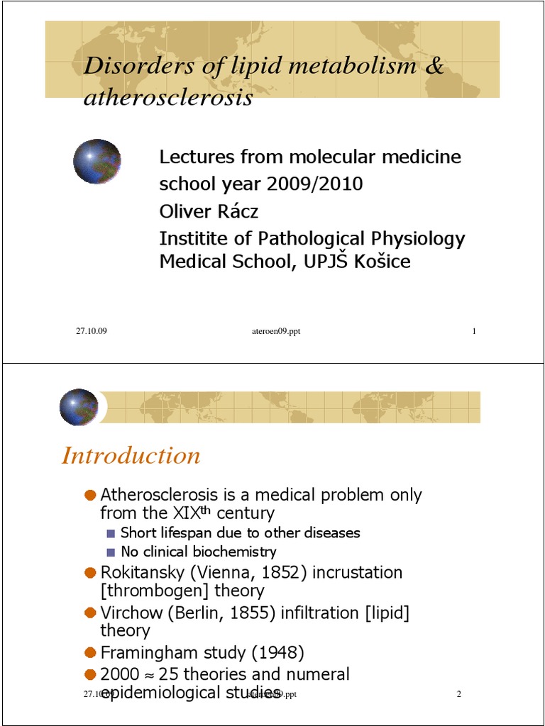 Lipid Metabolism Disorders and Atherosclerosis | PDF | Lipoprotein ...