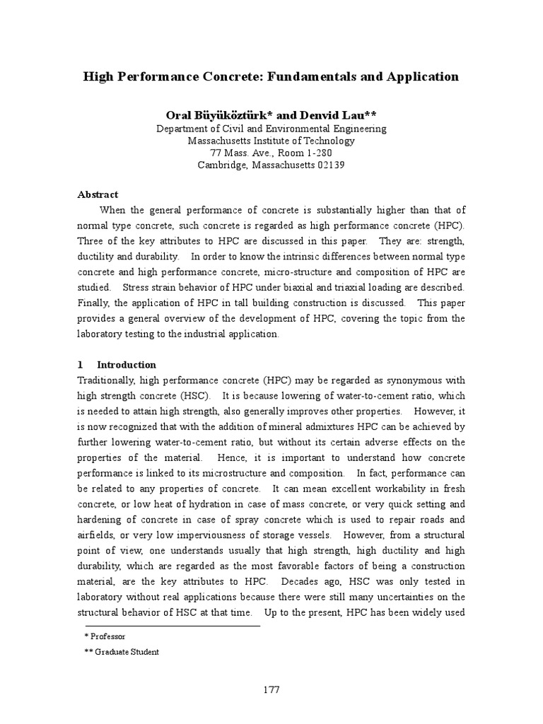 High Performance Concrete Overview | PDF | Fracture | Porosity