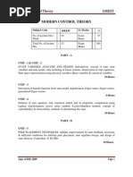 Eee V Modern Control Theory (10ee55) Notes