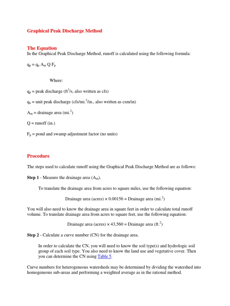 Graphical Peak Discharge Method Pdf Drainage Basin Discharge