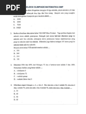 Seleksi Olimpiade Matematika Fbs