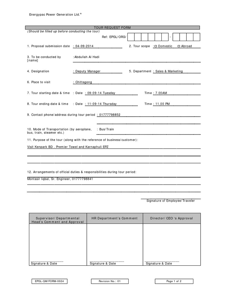 Tour Request Chittagong September 2014 | PDF | Business | Finance ...