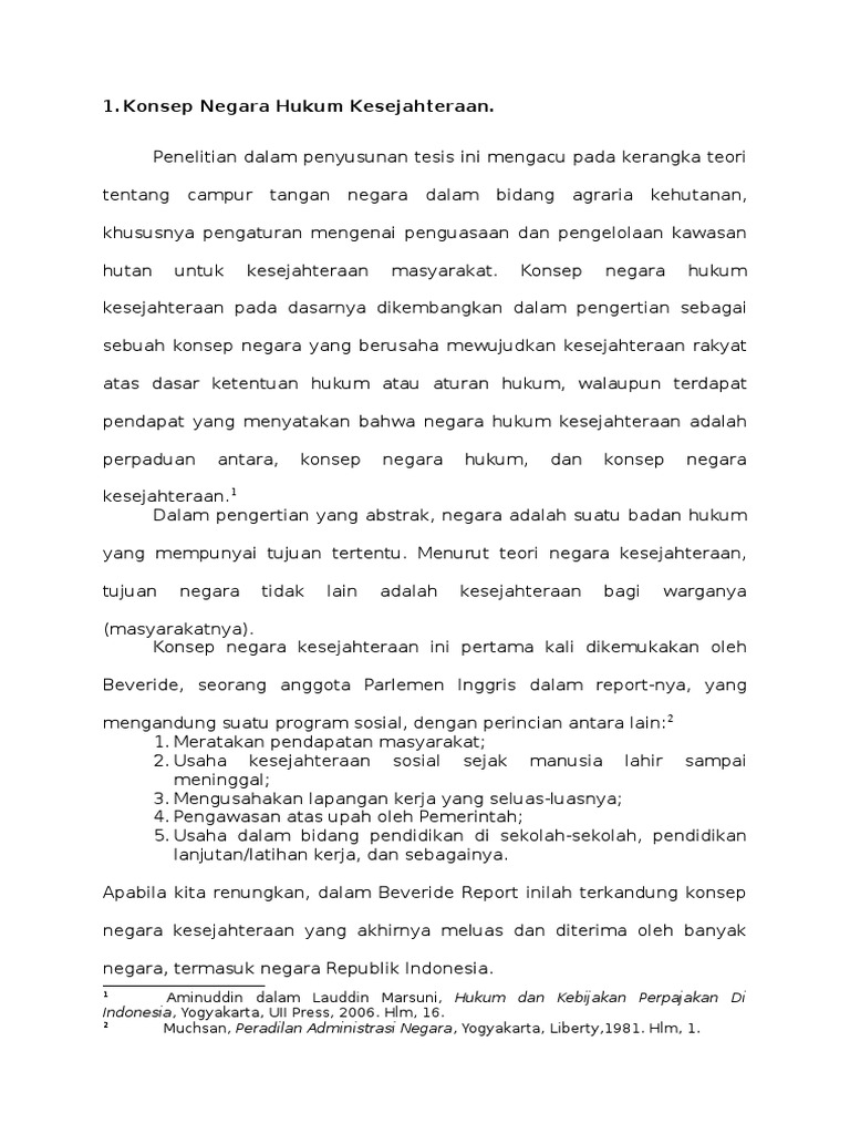 Konsep Negara Hukum Kesejahteraan