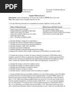 Sample Midterm Exam 2 Instructions: Answer All Questions. To Receive Any Credit You MUST Show Your Work