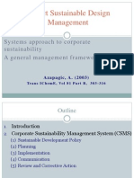 Project Sustainable Design Management: Systems Approach To Corporate Sustainability A General Management Framework