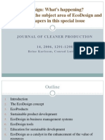 Ecodesign: What'S Happening? An Overview of The Subject Area of Ecodesign and of The Papers in This Special Issue