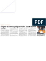 Singapore Sports School To Offer 6-Year Education Programme, 03 Apr 2009, Straits Times