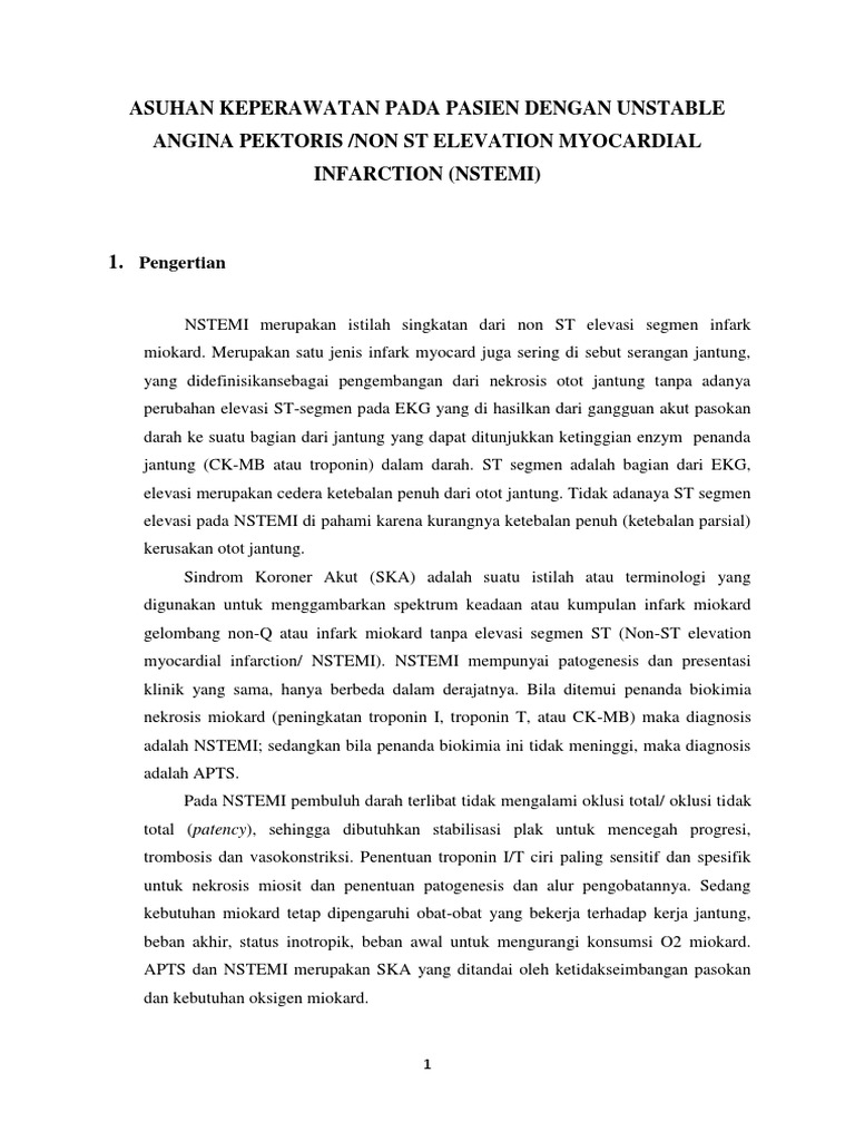 Asuhan Keperawatan Pada Pasien Dengan Unstable Angina Pektoris Asuhan Keperawatan Pada Pasien Dengan Unstable Angina Pektoris