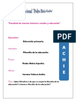 Saber Filosófico-¿de que e ocupa la filosofía dela educación?-¿teoría o filosofía de la educación?