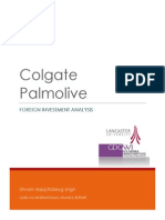 Colgate International Finance Foreign Investment Analysis (indian subsidiary)