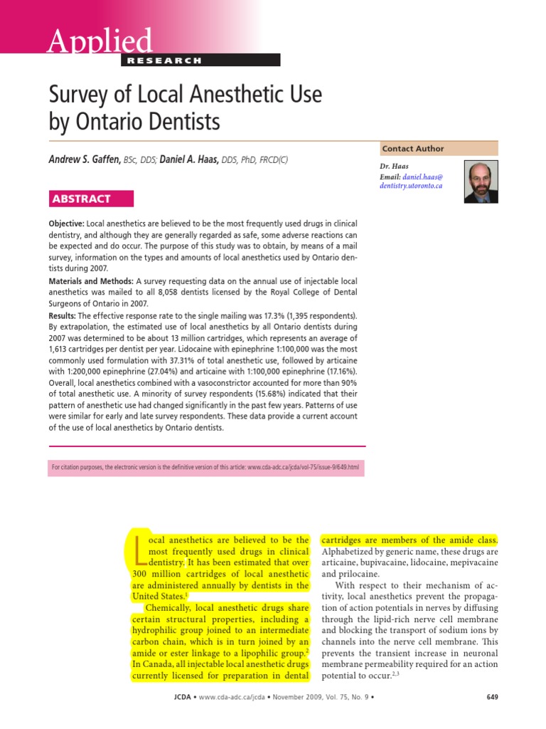 Artifact PDF Dentistry Anesthesia