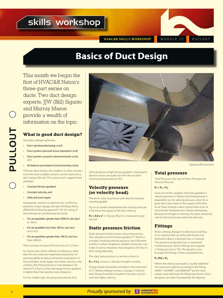 Basic of HVAC Duct Design PDF | PDF | Duct (Flow) | Friction