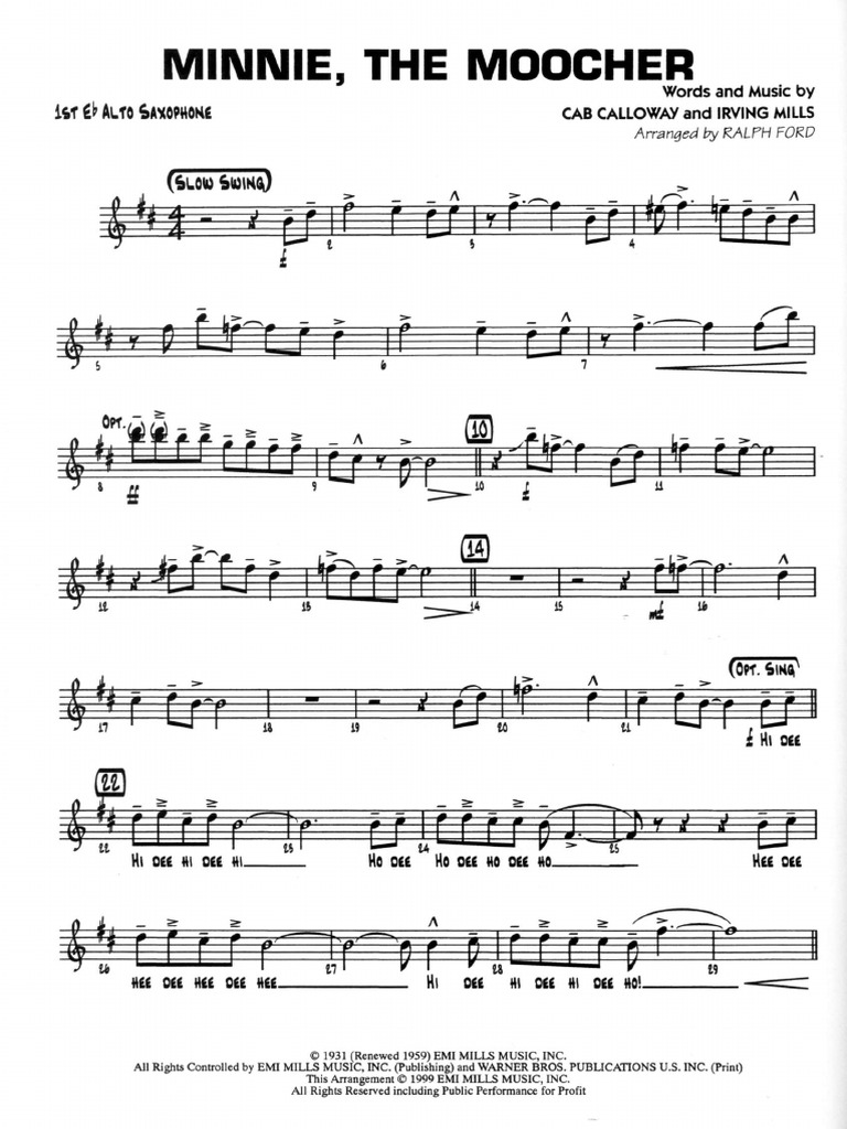Minni The Moocher Alto Sax 1