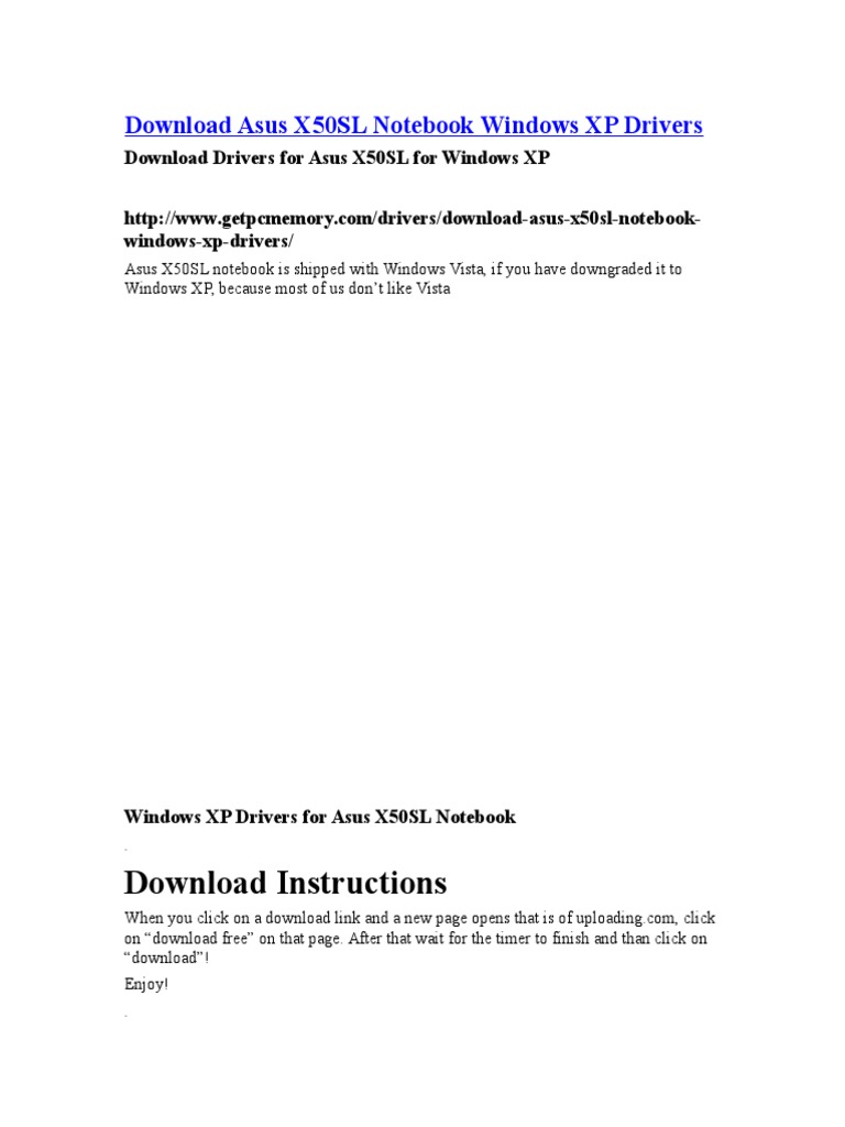 Driveri Asus XP | PDF | Microsoft Windows | Windows Xp