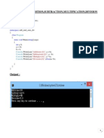 1-Program To Addition, Subtraction, Multipication, Division: Output