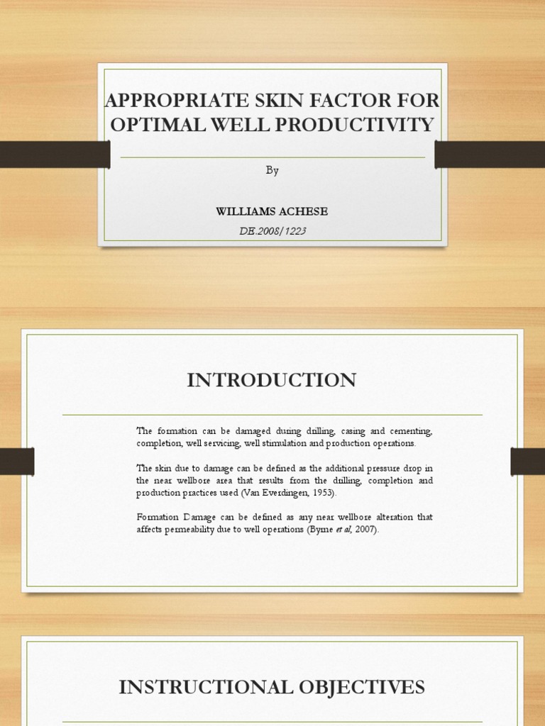 Skin Factor PDF Oil Well Petroleum Reservoir