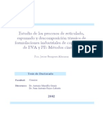 Estudio de los procesos de reticulado, espumado y descomposición térmica de formulaciones industriales de copolímeros de EVA y PE