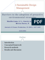 Project Sustainable Design Management: Barriers To The Adoption of Proactive Environmental Strategies