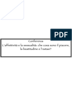 Conferenza L'affettività e La Sessualità: Che Cosa