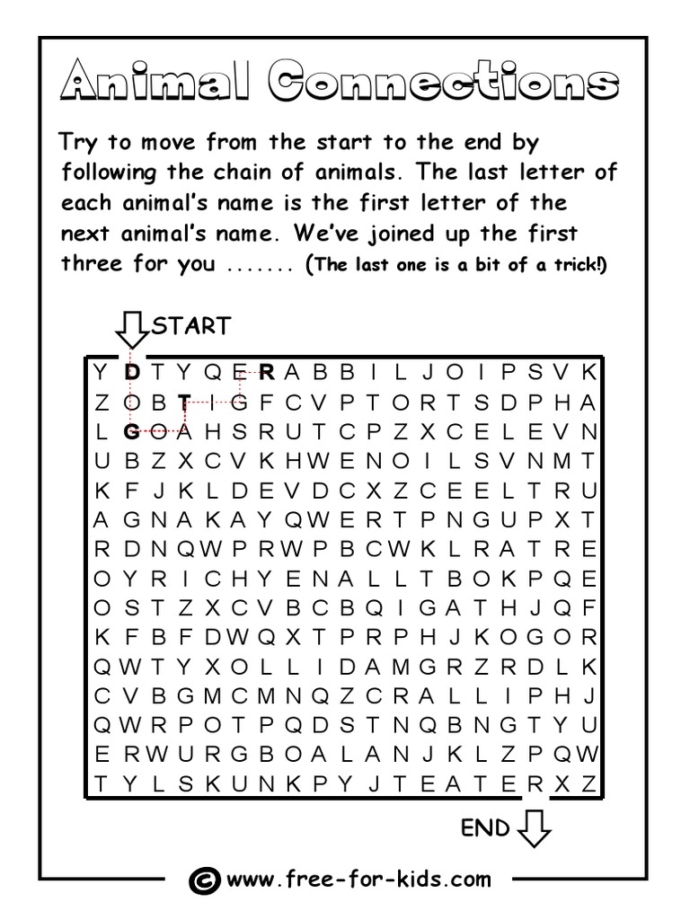 Animal Connections Puzzle Game | PDF | Language Arts & Discipline ...