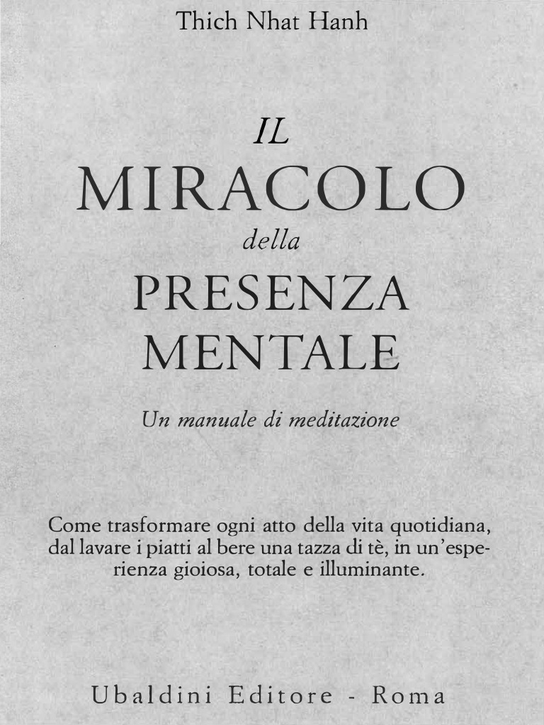 Thich Nhat Hanh - Il Miracolo Della Presenza Mentale (Ita - Zen