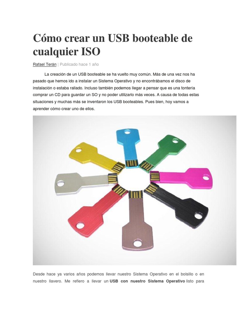 Para Crear Un USB Booteable de Cualquier ISO | Descargar gratis PDF ...