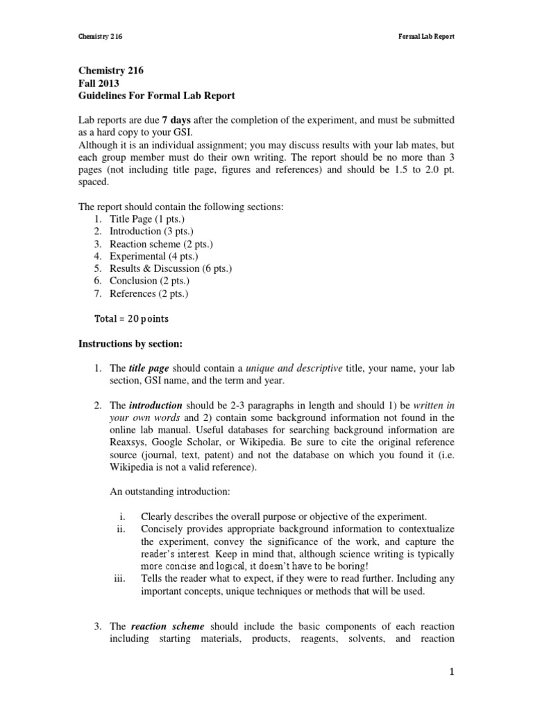 Chemical Reaction Lab Report