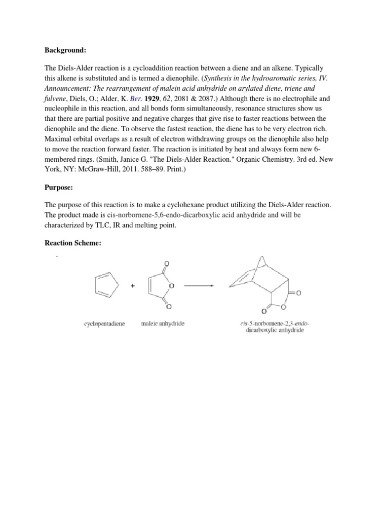 Diels-alder balanced equation picture