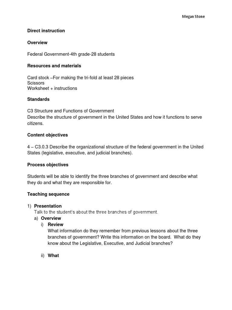 Teaching the Three Branches of Government | PDF | Separation Of Powers ...