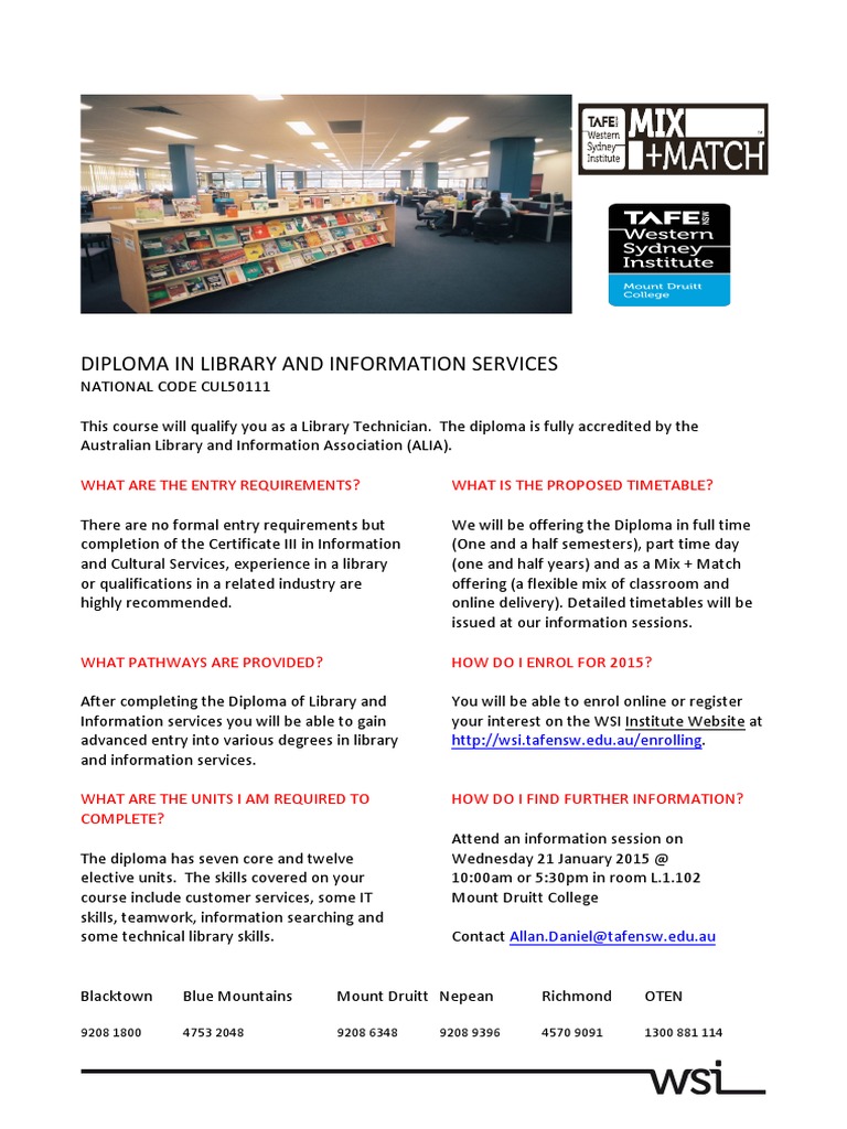 TAFE Diploma in Library Services | PDF | Career & Growth | Business