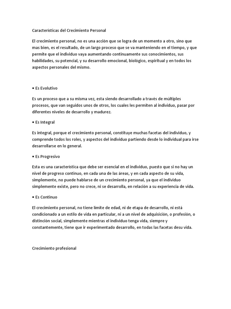 Crecimiento Personal | PDF | Desarrollo personal | Recursos humanos