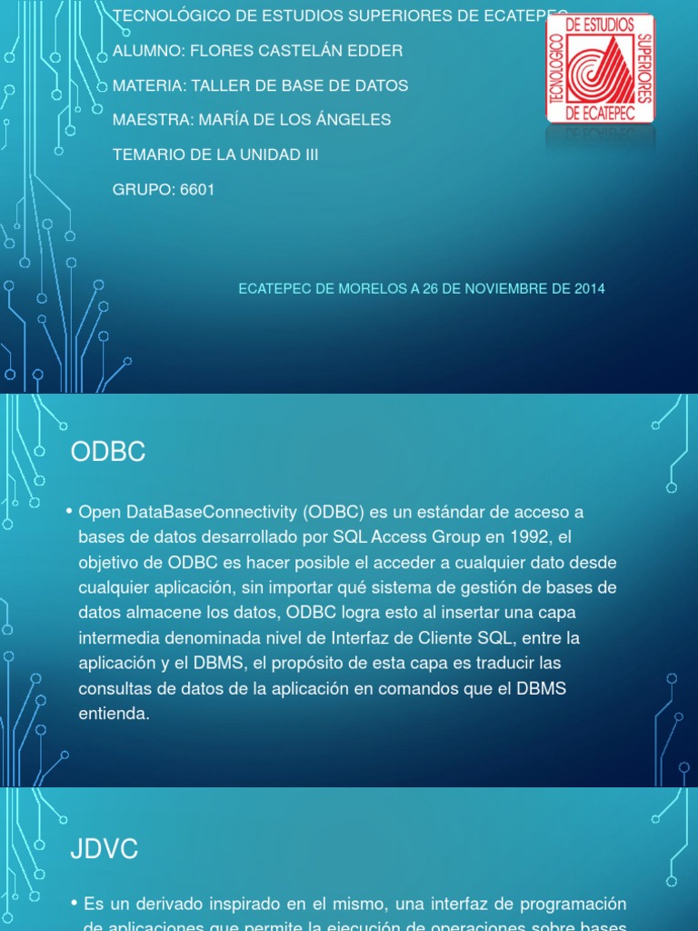 Taller de Bases de Datos: ODBC y ADO.NET | PDF | Active X Data Objects ...