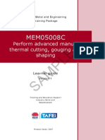 MEM05008C Perform Advanced Manual Thermal Cutting, Gouging and Shaping - Learner Guide
