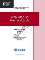 MEM18001C Use Hand Tools - Learner Guide