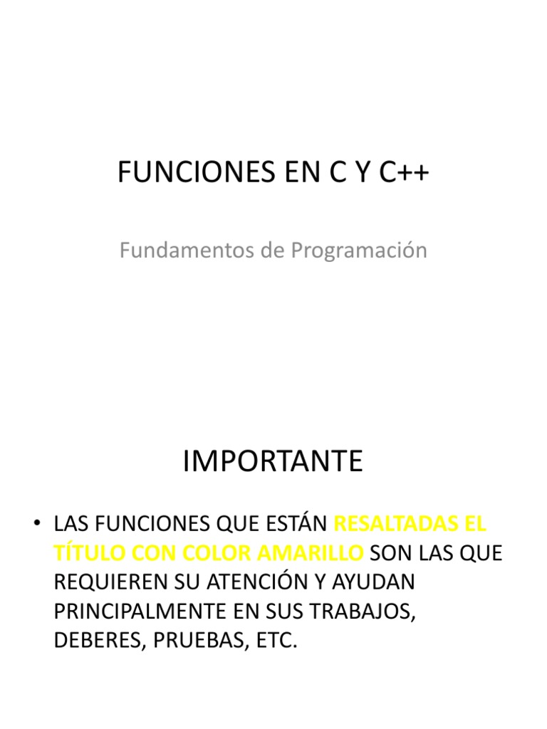 Funciones en C y C++ | PDF | C ++ | Cadena (informática)