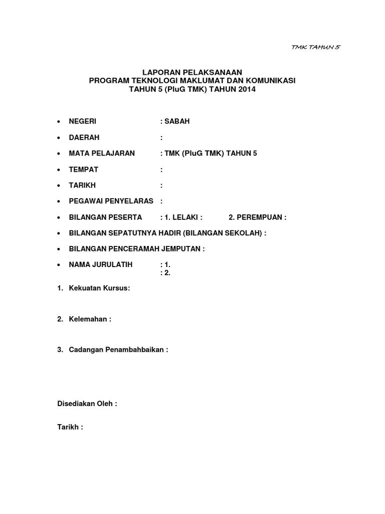 Laporan Program TMK  PDF