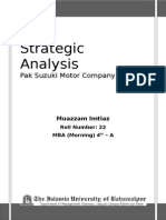 Strategic Analysis of Pak Suzuki Motor Company