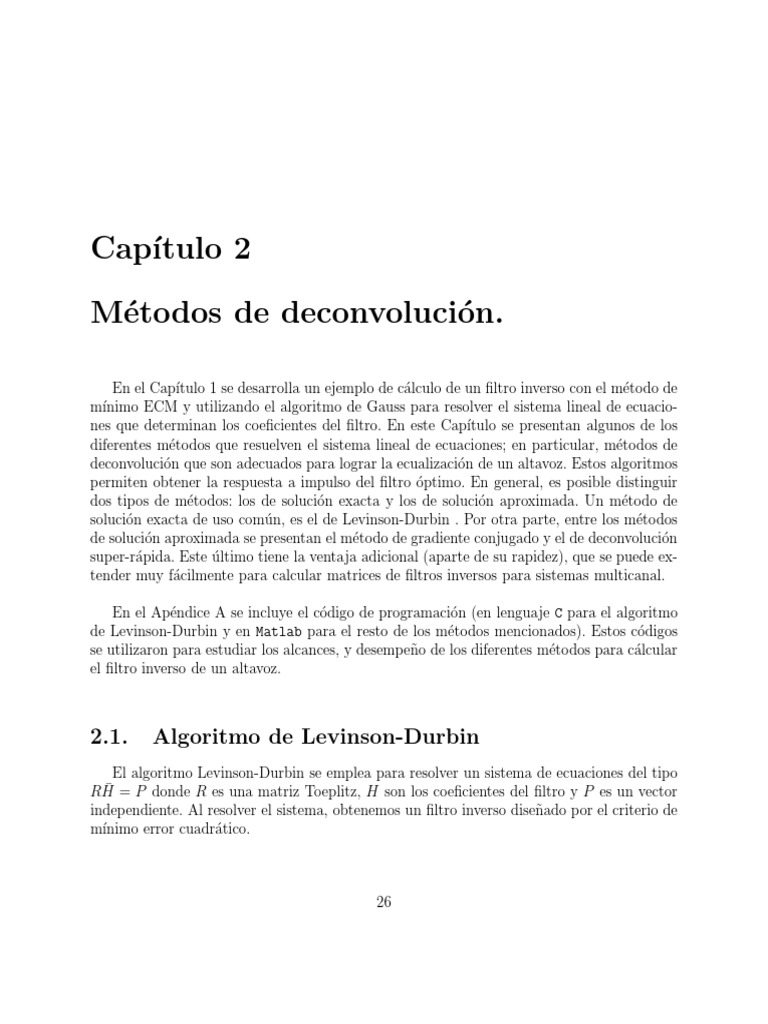 Métodos de Deconvolución PDF Transformada discreta de Fourier