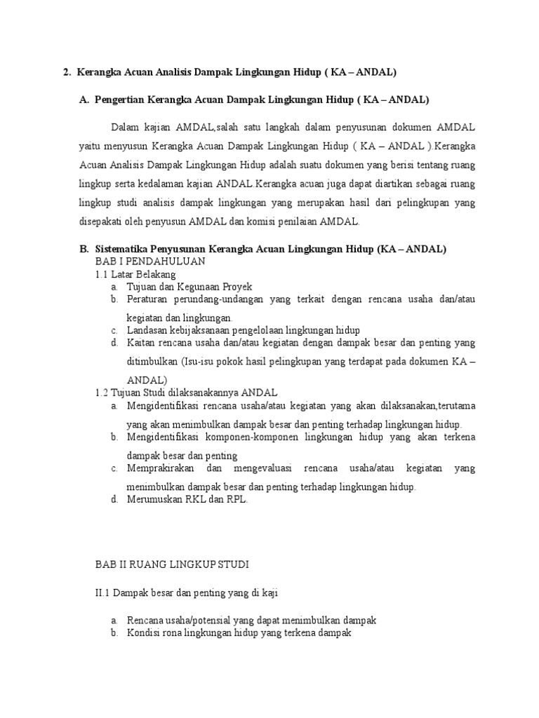 Kerangka Acuan Andal Pdf