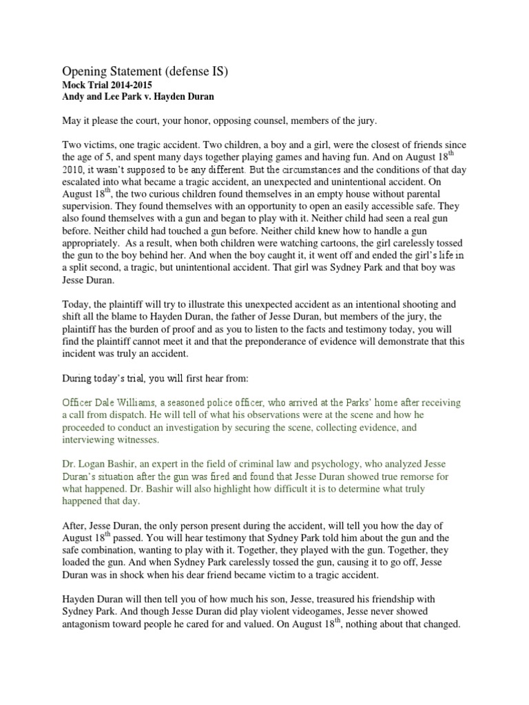Opening Statement 23-23  PDF  Burden Of Proof (Law)  Evidence