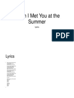When I Met You at The Summer