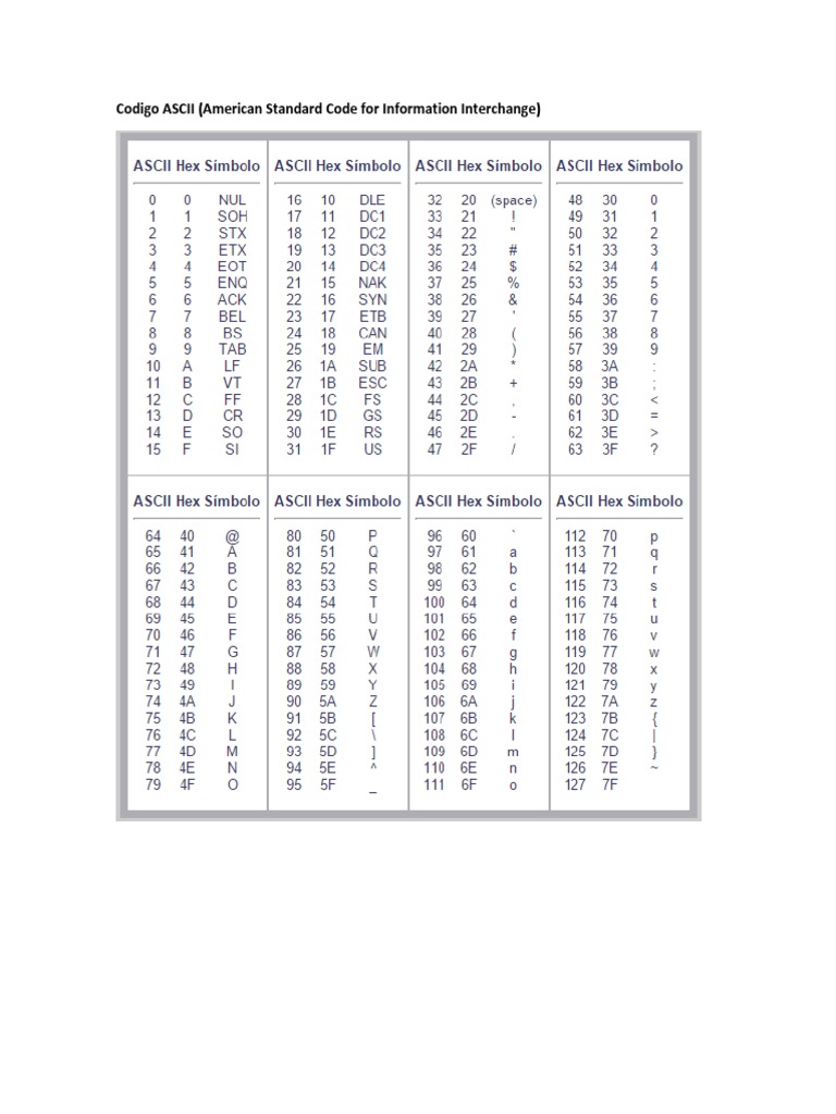ASCII Code Overview | PDF