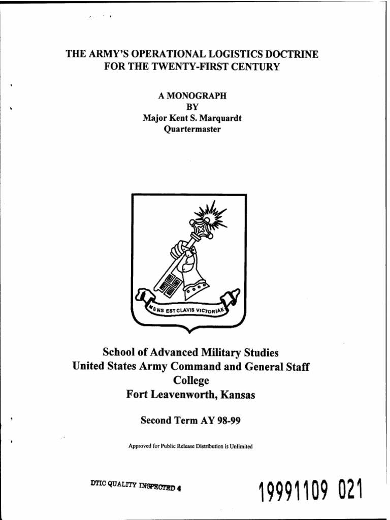 Army Operational Logistics Doctrine 21st Century | PDF | Operational ...