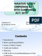 Comparative Studies of Companies Act, 1956