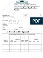 Application For Accountancy Profession Personal Details: Address: Sha