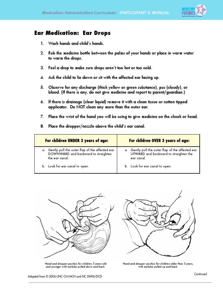 Ear Drops Administration for Children | PDF | Wellness
