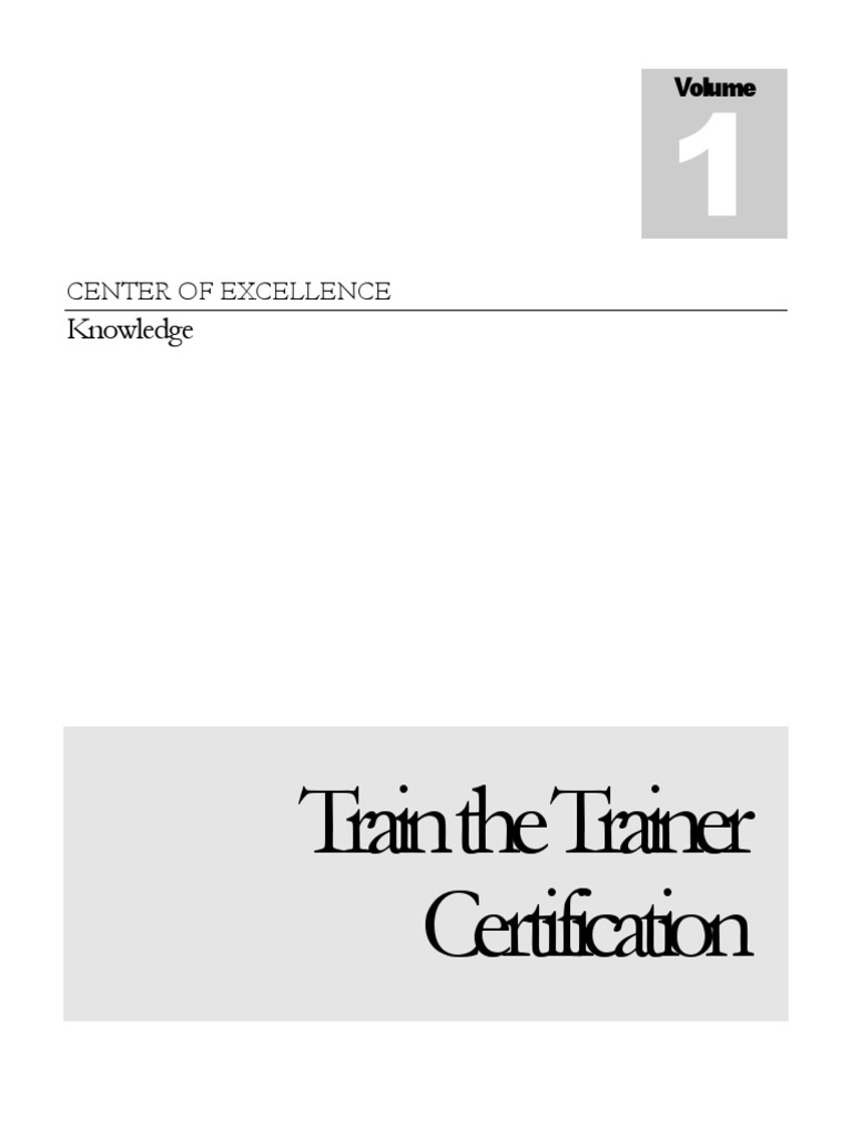 Train the Trainer Manual Overview | PDF | Adult Education | Classroom