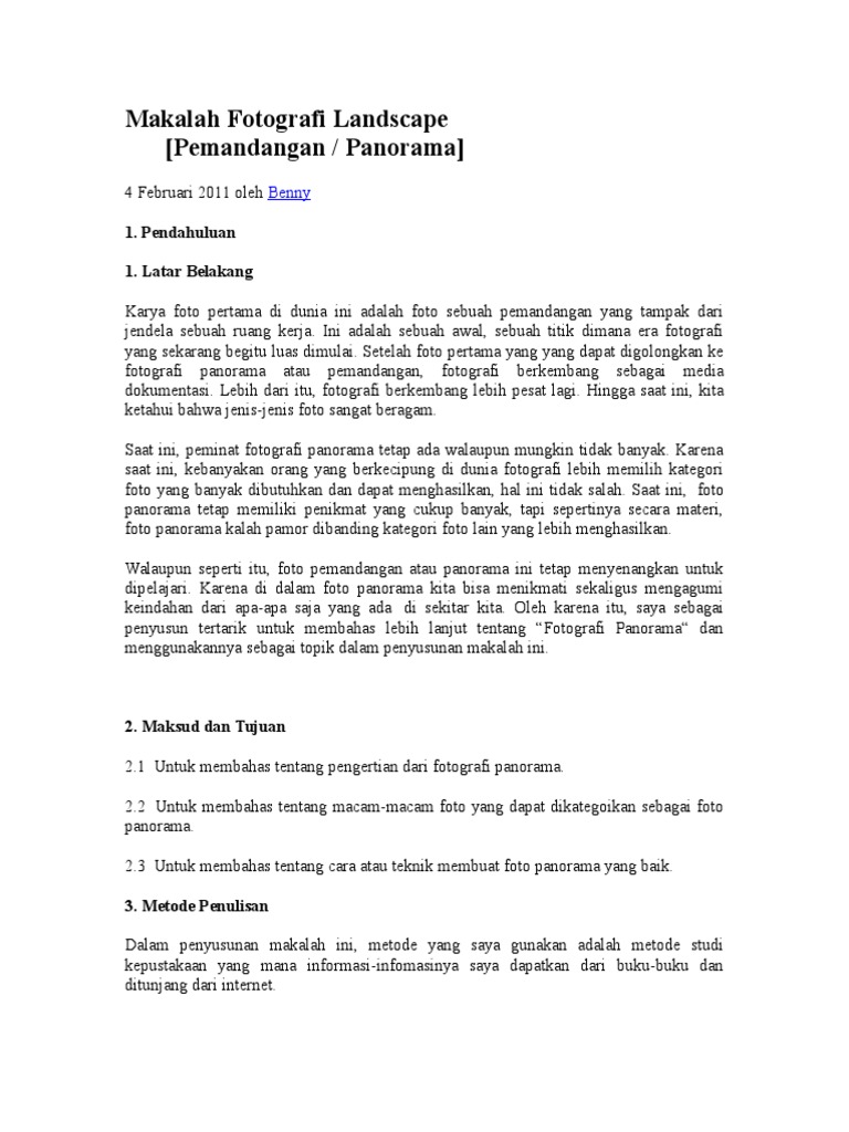 Makalah Fotografi Landscape